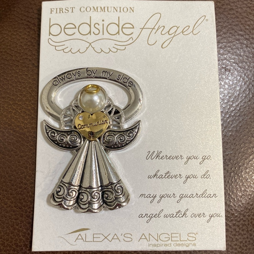 Alexa’s Angels First Communion Bedside Angel Silver & Gold Tone. Approx 2.5”